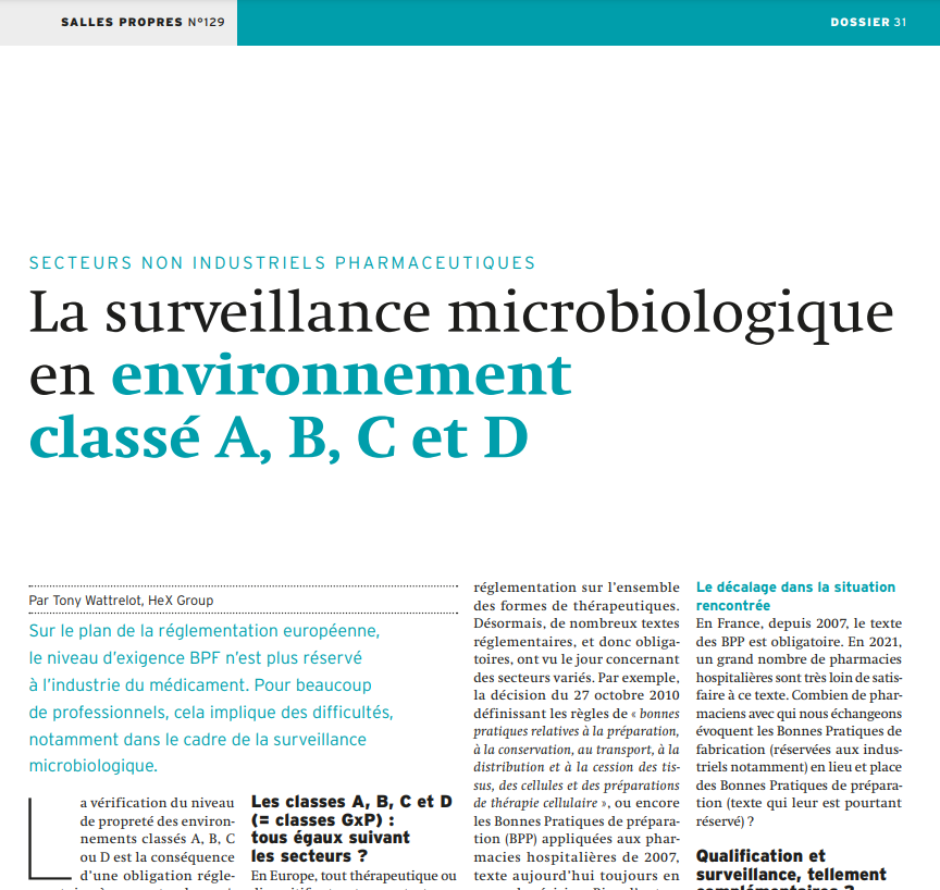 Microbiological monitoring: 